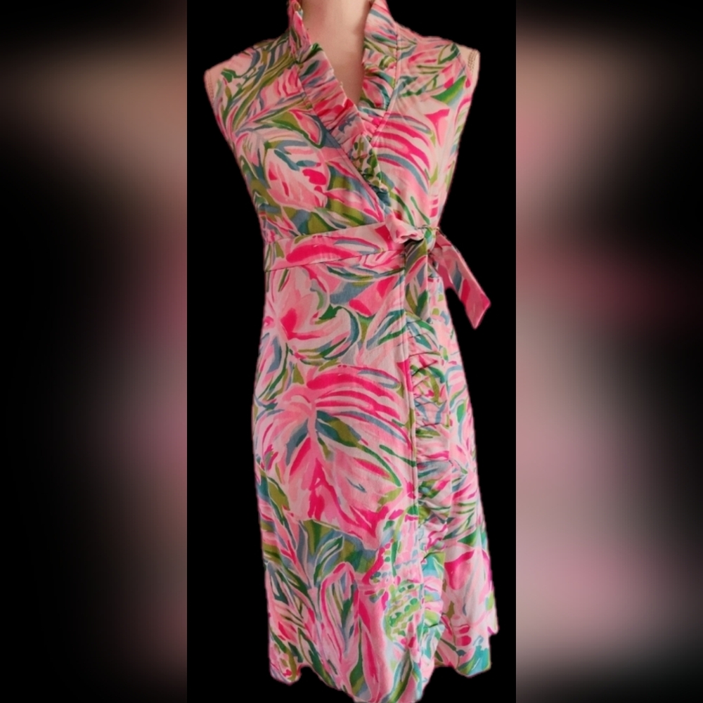 NWT ❗️ Lilly Pulitzer Romee Wrap Ruffle dress multicroc my world size XXS NWT